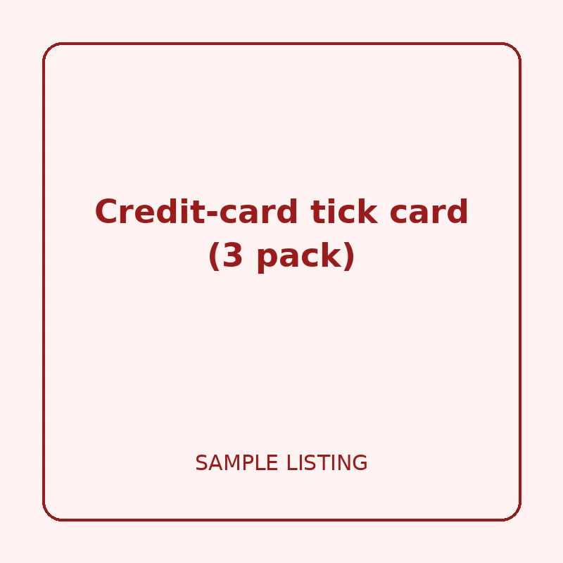 Credit-card tick card (3 pack) - Sample Pocket